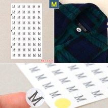 M 원형 표기 의류사이즈스티커 60P 1장 동그라미스티커 사이즈표기스티커 스티커부착 옷사이즈
