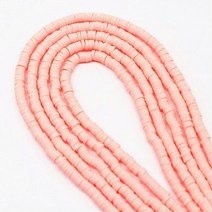 플랫 라운드 폴리머 클레이 비즈 칩 디스크 DIY 수제 보석 만들기 목걸이 찾기용 느슨한 스페이서 4mm 6mm, 6mm 350pieces1strand, orange pink