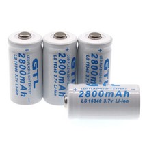 3.7V 2800mAh 리튬 이온 16340 배터리 CR123A 충전식 레이저 펜 LED 손전등 셀, [01] 3.7 볼트, [06] 20개 세트