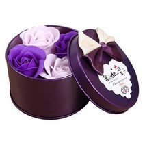 특이한꽃다발 비누꽃도매 이색 비누꽃다발 향기로운 장미 꽃 상자 에센셜 꽃잎 목욕 바디 비누 발렌타인, 01 Purple