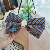 긴헤어 숱많은 왕리본짜임 리본헤어핀 대핀 12cm