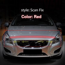 볼보라이트 주간 주행 등 LED DRL 볼보 V60 V60 크로스 컨트리 2011-2023 범용 LED 일광 시작 스캔 라이, 05 60cm, 01 Red