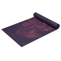 Gaiam 프리미엄 논 슬립 요가 매트 두께 6mm 서브라임 스카이, Aubergine Swirl