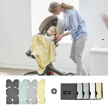 [보니타베베] 코다 매쉬 유모차라이너 2종 A세트(에어라이너+머슬린블랭킷S), 유모차라이너:민트 / 블랭킷:민트