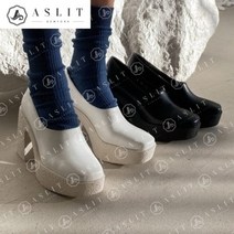 애슬릿 애슬릿 스퀘어 토 여성 통굽 가보시 로퍼 하이 힐 9cm