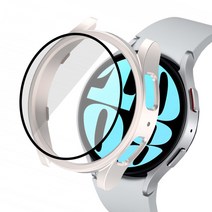어프리비 갤럭시 워치6 강화유리 풀커버 액정 보호 케이스 40mm 44mm, 스타라이트