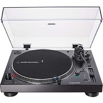 Audio-Technica AT-LP120XUSB-BK 다이렉트 드라이브 턴테이블(아날로그 및 USB) 완전 수동 Hi-Fi 3단 속도, 검은색