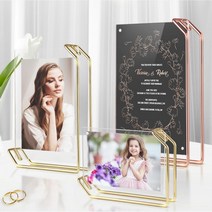 바디프로필 거실 침실 탁상 로즈골드 메탈 액자, 골드 대