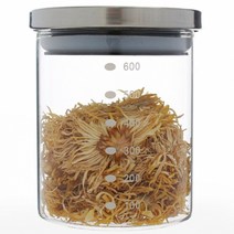 원형쿠키통 내열유리 밀폐용기 600ml 원두 콩 보관