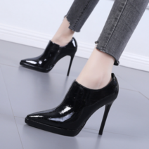 포렌티 10cm 에나멜 스틸레토 가보시 킬힐 부티힐 2color