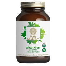 Pure Synergy USDA Organic Wheat Grass Juice Powder 올가닉 밀싹 파우더 자연 강장제 150g 60회분, 1병