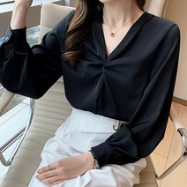 여성 꼬임 긴팔 가을 오피스룩 블라우스