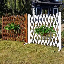 Starry 조립식 화단울타리 펜스 심플 보드 접이식 마당, 바닥 고정 브라켓/흰색 0.7m/최대 스트레치 2 m