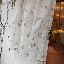 플라워 레이스 반커튼 꽃무늬 뜨개 패브릭 가림막 창문 주방