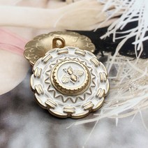 버튼원피스 어린꿀벌 금속 단추 모직코트 무스탕 점프슈트 장식 골드 2507447354, 타입 식 14, 20mm 6톨 룩