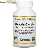 실리마린 컴플렉스 캘리포니아골드 120베지캡슐 밀크시슬 단델리온 커큐민, 실리마린 컴플렉스 캘리포니아골드 120캡슐 밀크시슬, 1통, 120캡슐