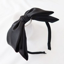 블랙 왕리본 머리띠 더블 빅리본 헤어밴드 넓은머리띠