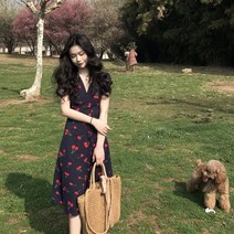 Happy shopping 썸머 쉬폰 원피스 꽃무늬 프린트 페미닌 드레스 EL0938