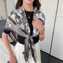 플리츠플리즈스카프 주름스카프 봄스카프 플리츠스카프봄 실크 새틴 스퀘어 스카프 여성 대형 110cm 큰 목