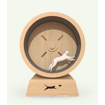 고양이 런닝머신 무음테크 런닝바퀴 안전운동 피트니스 애완용 롤러 수입 장난감 기어 캣휠, 원목색 S 10근 이내 적용