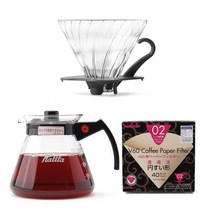 하리오 플라워 글라스 드리퍼 칼리타 커피서버 세트