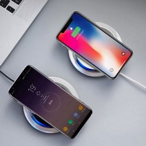 상세페이지 참조 아이폰 8 XR 11 V50 삼성 갤럭시 S8 S9 노트8 노트9 애플 에어팟 2 고속 급속 무선 충전 패드 충전기 5핀 케이블 포함, 블랙, 1개