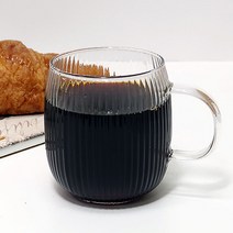 쥬르 라운드 투명 내열머그컵, 플리츠 395ml × 2P, 2개