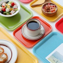 내열 쟁반 레트로 빈티지 팔레트 컬러 화이바 트레이, 썬셋오렌지