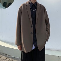 오버핏 스판 싱글 블레이져 자켓