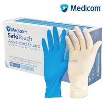 메디컴 세이프터치 라텍스장갑 니트릴 글러브 100매, M, 아이보리-라텍스