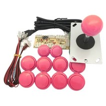아케이드스틱 가정용 오락실 pc 조이스틱 LED 아케이드 DIY 키트 USB PC 게임 DIY 라즈베리 파이 컨트롤러, 한개옵션1, 05 Pink
