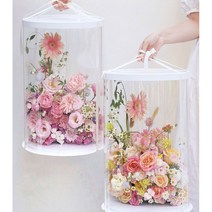 투명 원형 케이크 포장 박스, 핑크 3호