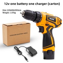 전동드라이버 12v/16.8v/21v 리튬 전기 드릴 스크루 드라이버 해머 미니 충전식 전동 공구, 01 12v (carton pack)_01 미국