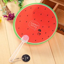 DM PKFARM 시원한 여름 손잡이부채 4P 막대부채 여름 손부채, 수박