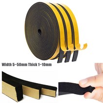 차음재 방음재 흡음재 고무 자체 접착 스폰지 씰 스트립 폭 5 ~ 50mm 두께 1 10mm EVA 블랙 폼 충돌 방지 개스킷, Width 50mm, Thick 3mm Length 5m