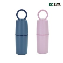 1+1 에클리츠 손잡이 칫솔통 칫솔 치약 양치컵 칫솔케이스 양치 세트, 네이비+핑크, 칫솔통만