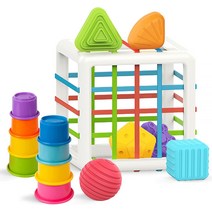 Developmental Toys for 1 Year Old HWONMTE Shape Sorter Toys for Toddlers 1-3 Sensory Toys for Babie, 한개옵션0