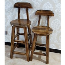 단단한 나무 바 의자 높은 레저 등받이 홈, 탄화 색상  60피트 높이에 앉아