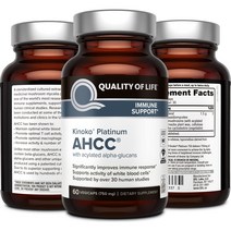 키노코 플래티넘 AHCC 500mg 750mg 표고버섯균사체 60캡슐 120캡슐, 1+1 키노코 플래티넘 750mg 60정 + 60정
