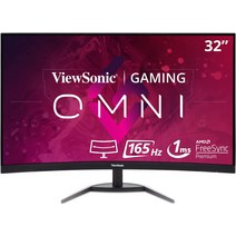 커브드모니터 게이밍 게임 용 듀얼 커브 모니터 ViewSonic OMNI VX2468-PC-MHD 24인치 곡선형 1080p 1ms 16, 03 81.3cm(32인치) 1080p 165Hz