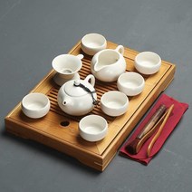 고급 찻잔 다기 세트 다관 가정용 보온 패키지 중국, 화이트