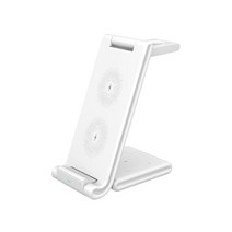 애플 아이폰14프로 호환 케이스 100W 3 in 1 무선 충전기 스탠드 접이식 iPhone 14 13 12 Apple Watch Airpods Pro iWatch 7 6 고속 충, 하얀