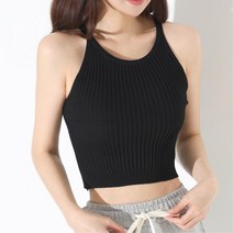 라인이 이쁜 골지니트 여자 크롭 끈나시 민소매탑 6색