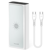 밸류엠 고속 무선충전 PD 보조배터리 22.5W 20000mAh C to C 0.2M 케이블 + 흡착패드 세트, 화이트, VM-PA20APQ15W