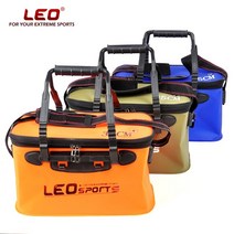 LEO 휴대용 접는 물고기 양동이 야외 EVA 낚시 태클 상자 핸들 낚시 가방 야외 낚시 물 탱크, 협동사, 30 MODEL 아미 그린