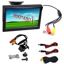 5 인치 TFT LCD 스크린 차 감시자 HD800 * 480 2 비디오 입력 후방 사진기를 가진 주차 반전, Sucker with camera04