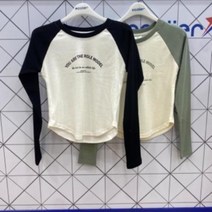 에꼴리에 GD01 슬림핏 레트로 배색 라글란티. 23QT451
