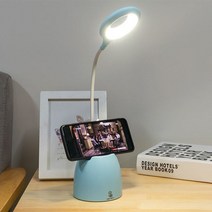 침대독서등 마리스텔라 아르떼미데 테이블 램프 LED 사무실 Flexo 책상 펜 홀더 USB 충전식 터치 무단 디밍 라이트 눈 보호 독서 라이트닝 조명 스탠드 공부방, [02] Rechargeable Blue
