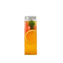 투명 보틀 수제청 용기 일회용 플라스틱 공병 답례품, 650ml 사각병(빨대형) (50개)
