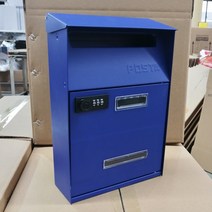 인테리어 택배 우편함 미국식 홍콩식 별장 실외 빗물방지 우체통, T07-비밀번호잠금장치 로얄블루 모래 무늬